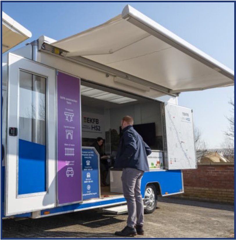 Photo of HS2 mobile visitor centre visit on Tuesday 26th April 4pm-7pm